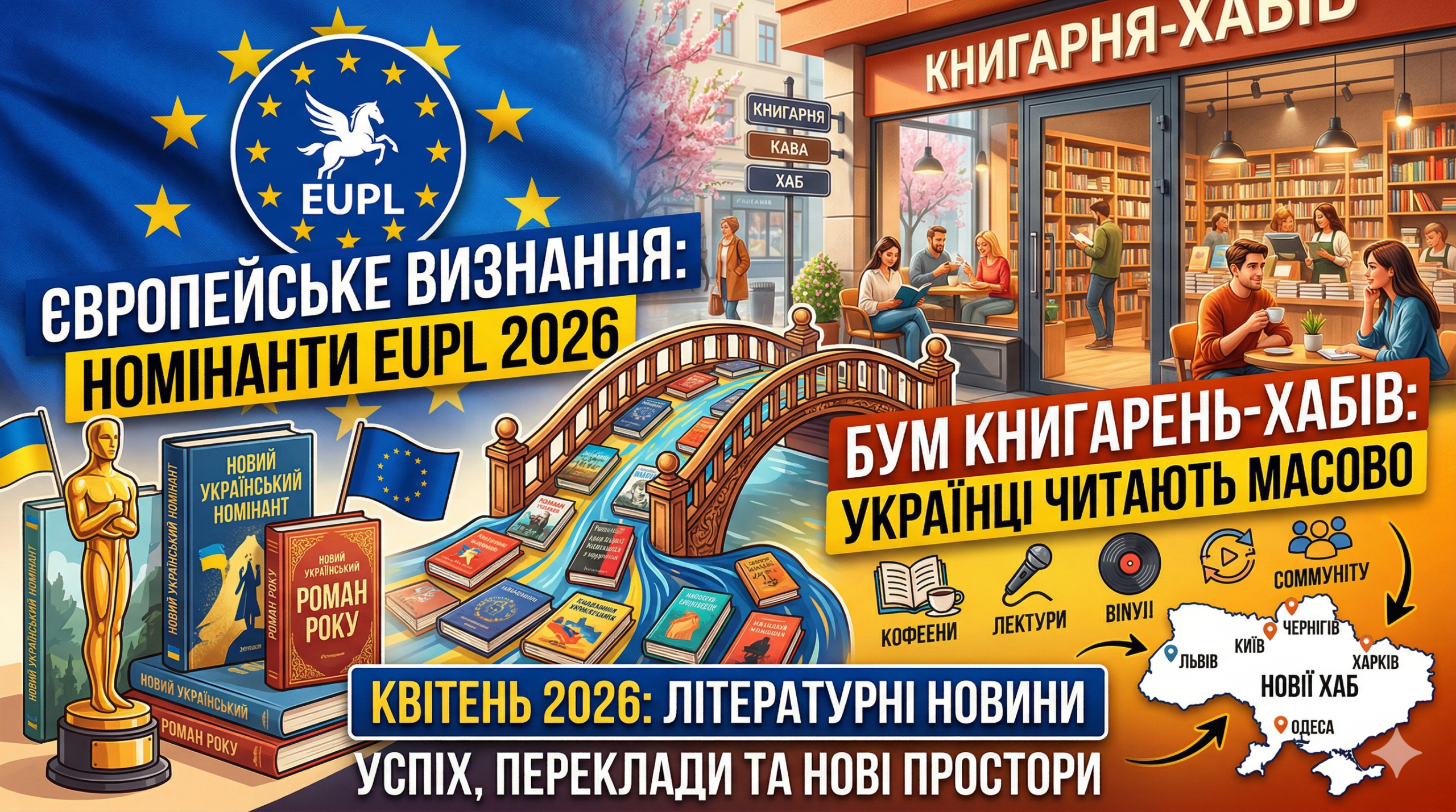 Європейське визнання: Оголошено номінантів на Премію ЄС з літератури 2026 (EUPL)